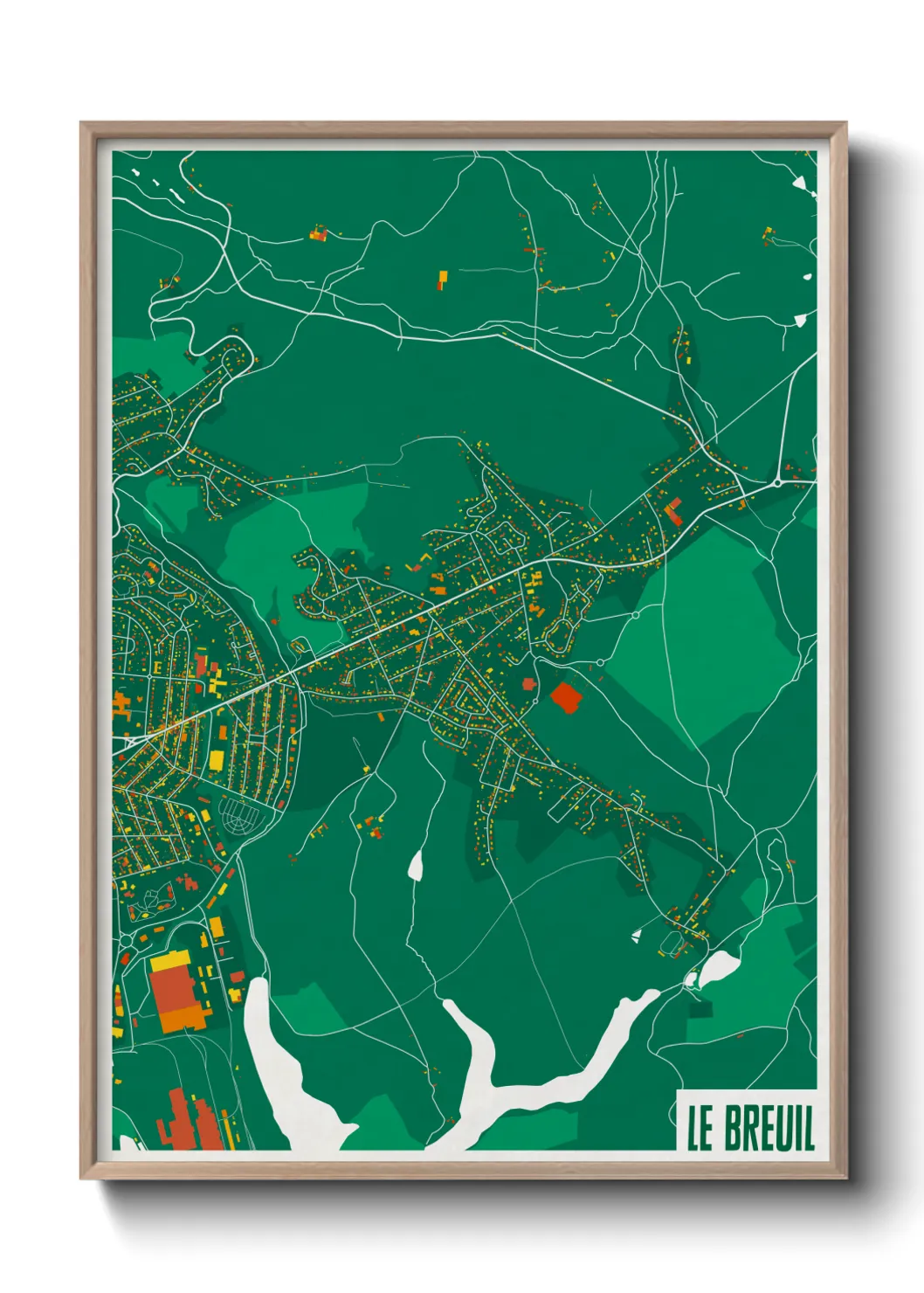 Une affiche de carte sur Le Breuil