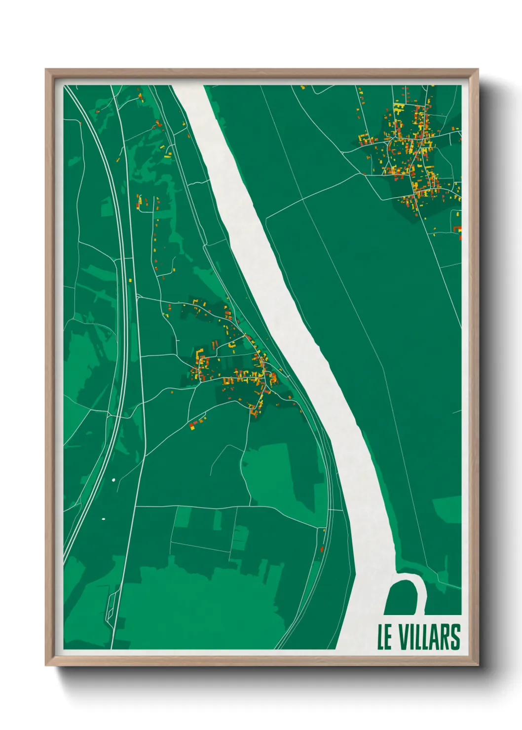 Une affiche de carte sur Le Villars