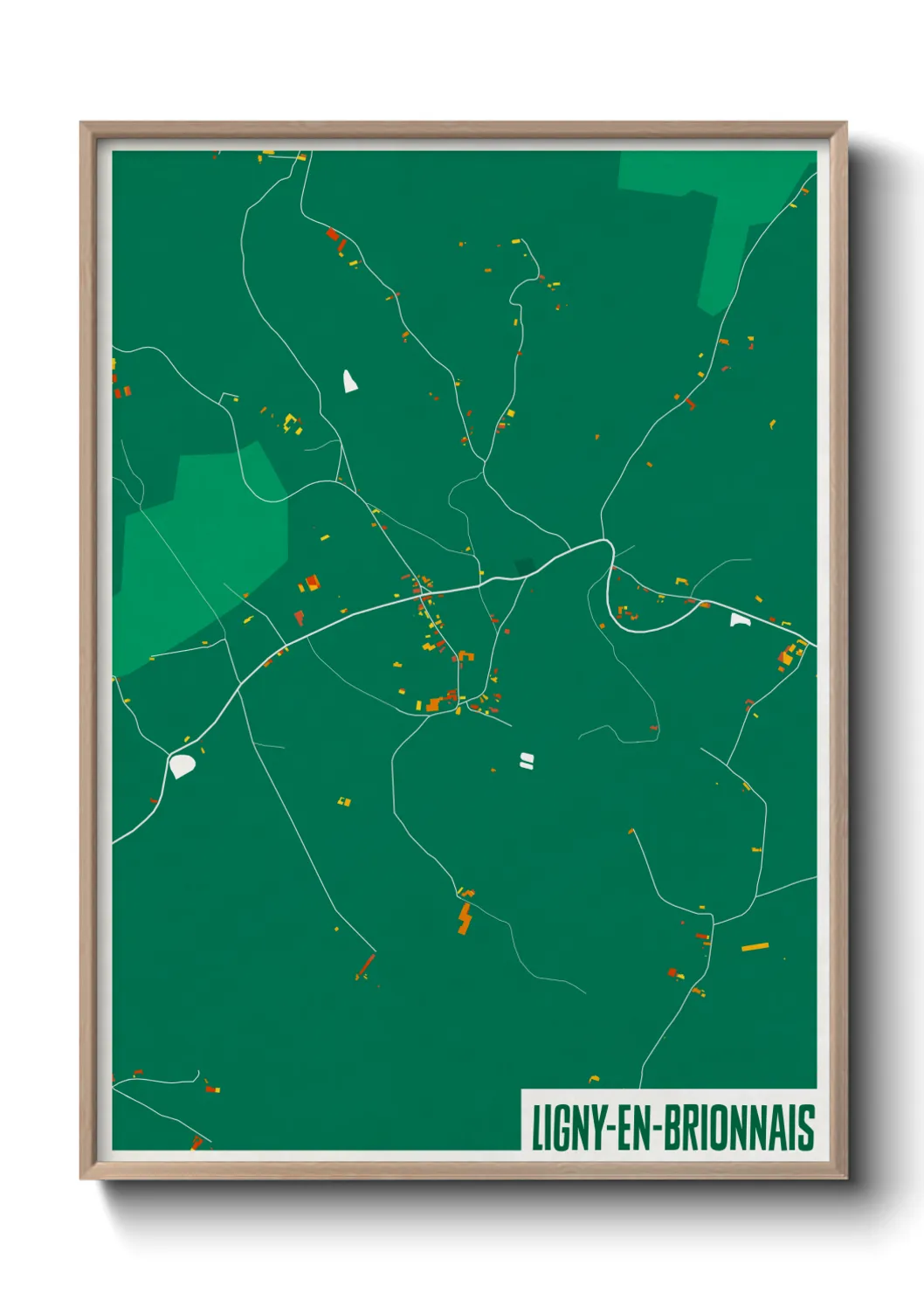 Une affiche de carte sur Ligny-en-Brionnais