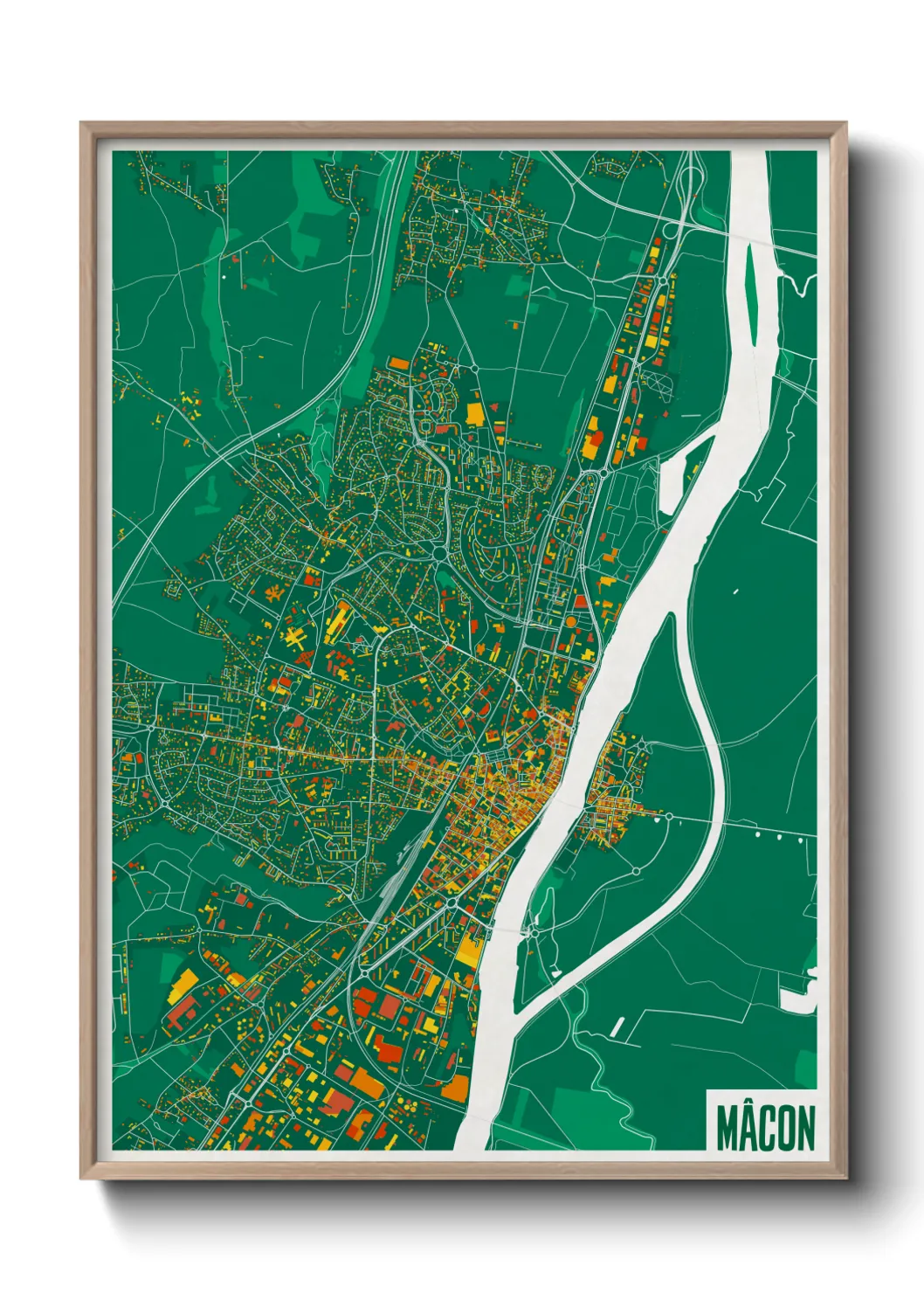 Une affiche de carte sur Mâcon