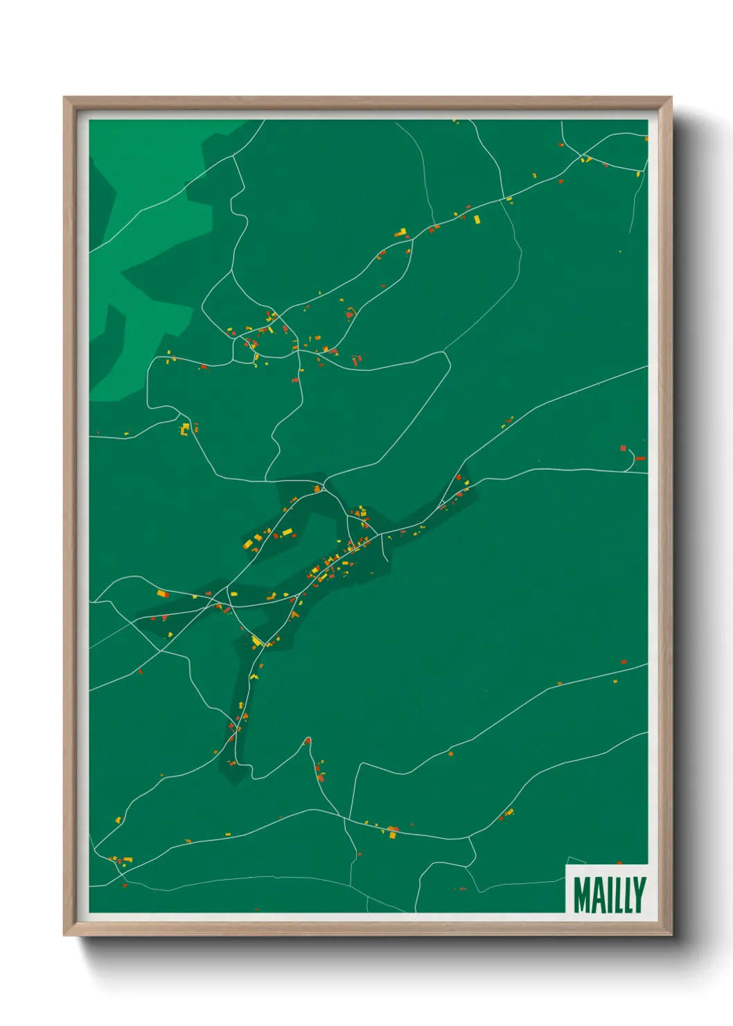 Une affiche de carte sur Mailly