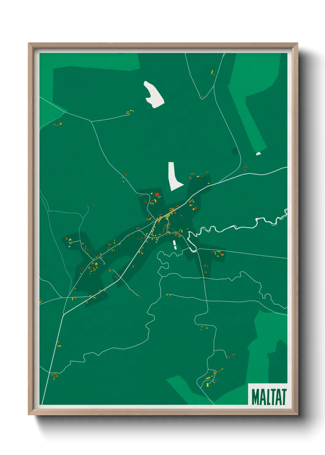 Une affiche de carte sur Maltat