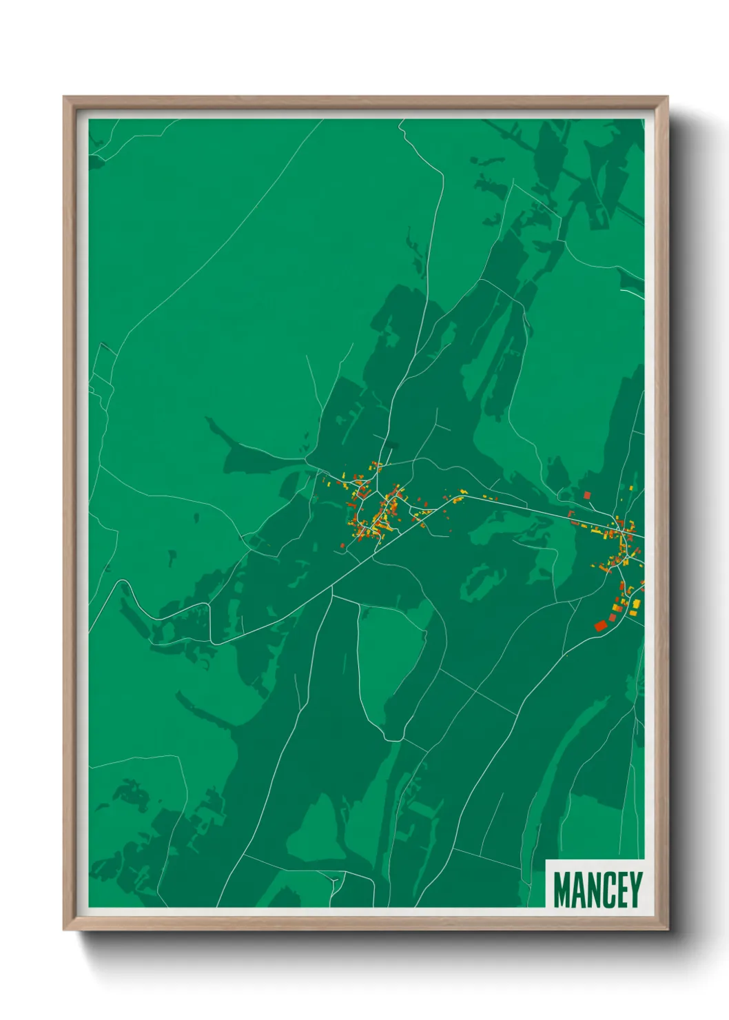 Une affiche de carte sur Mancey