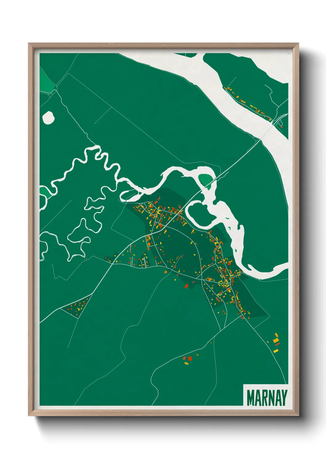 Une affiche de carte sur Marnay
