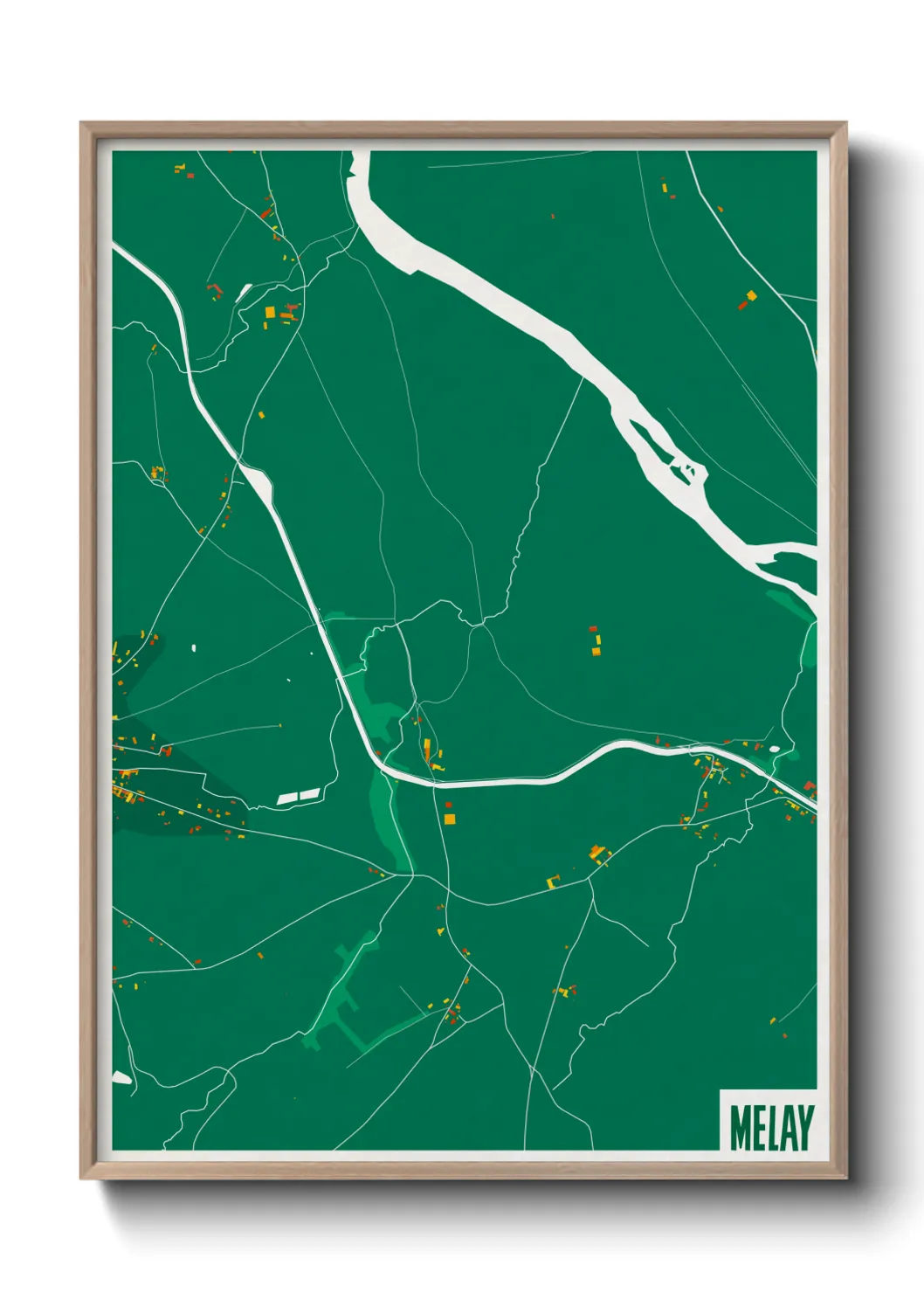 Une affiche de carte sur Melay
