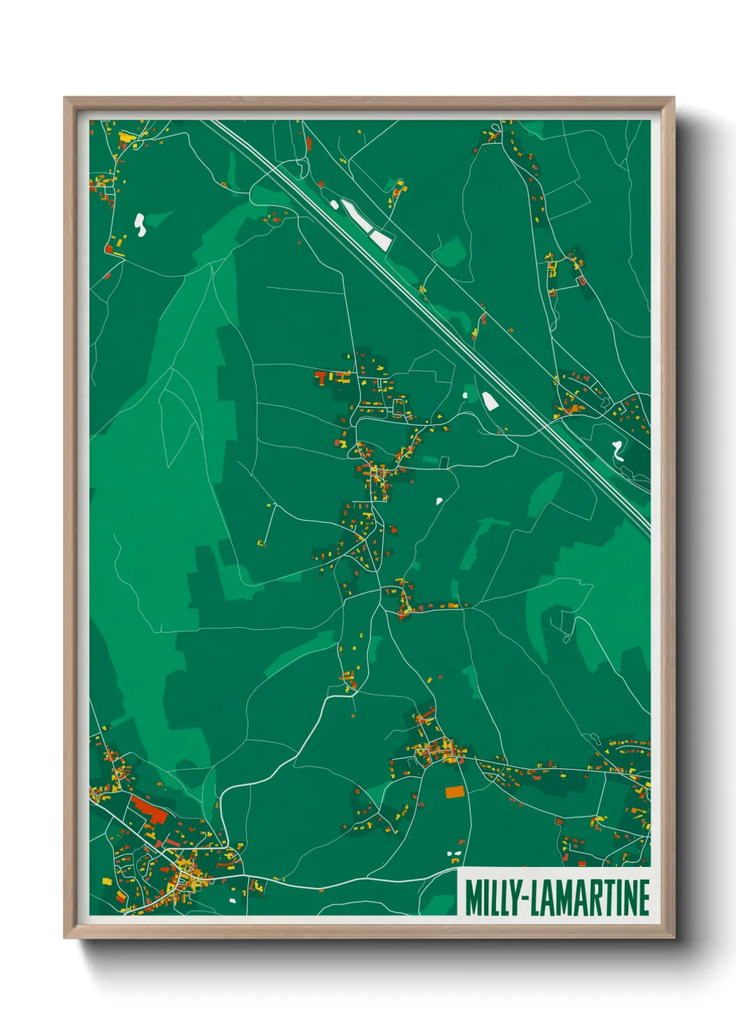 Une affiche de carte sur Milly-Lamartine
