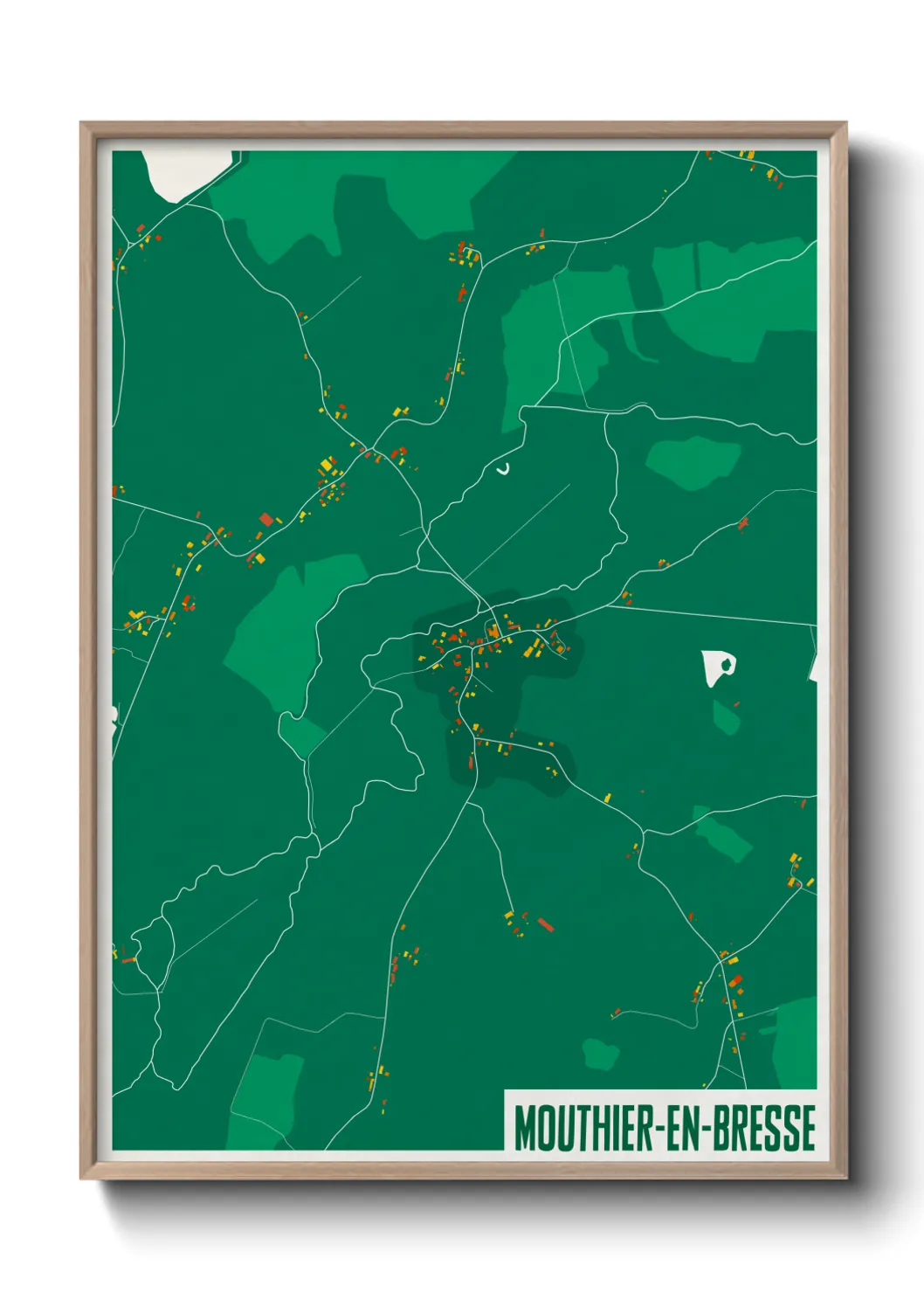 Une affiche de carte sur Mouthier-en-Bresse