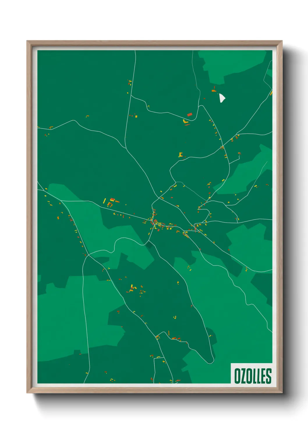 Une affiche de carte sur Ozolles