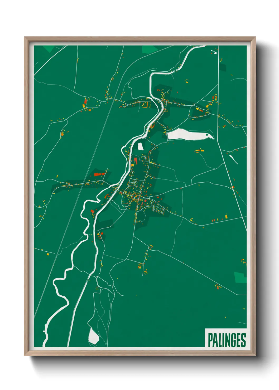 Une affiche de carte sur Palinges