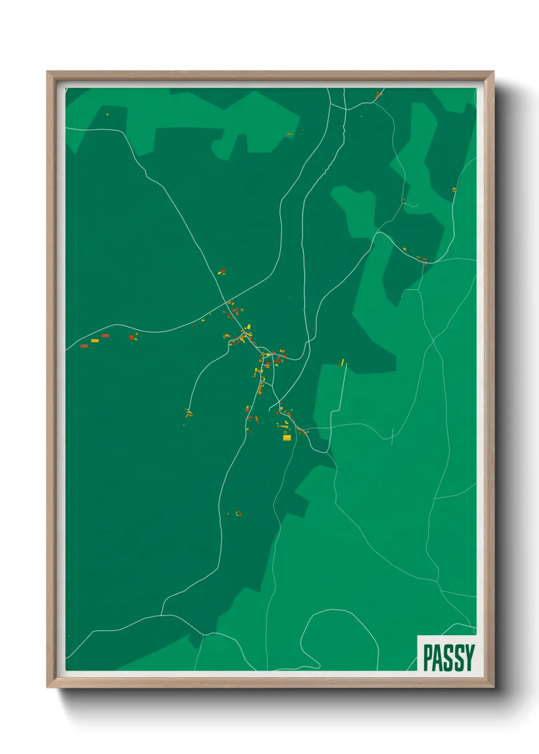 Une affiche de carte sur Passy