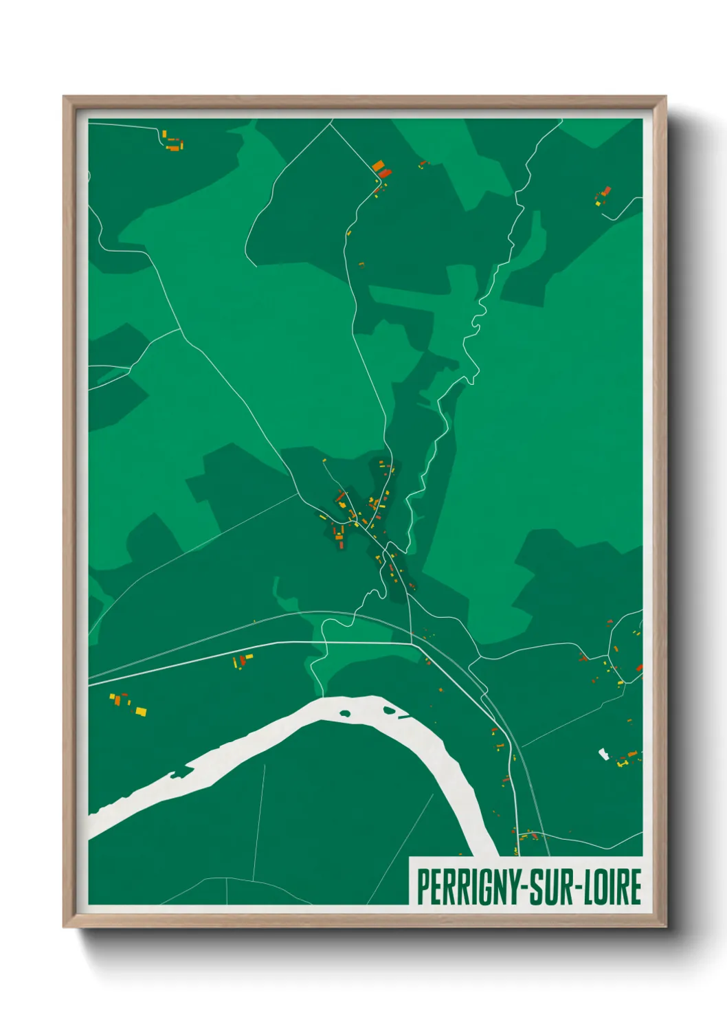 Une affiche de carte sur Perrigny-sur-Loire