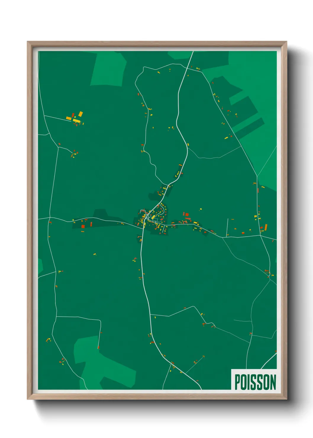 Une affiche de carte sur Poisson