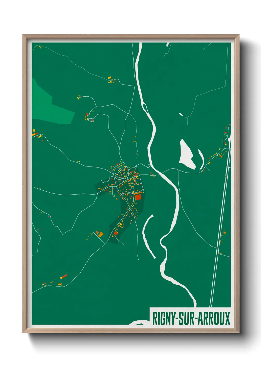 Une affiche de carte sur Rigny-sur-Arroux