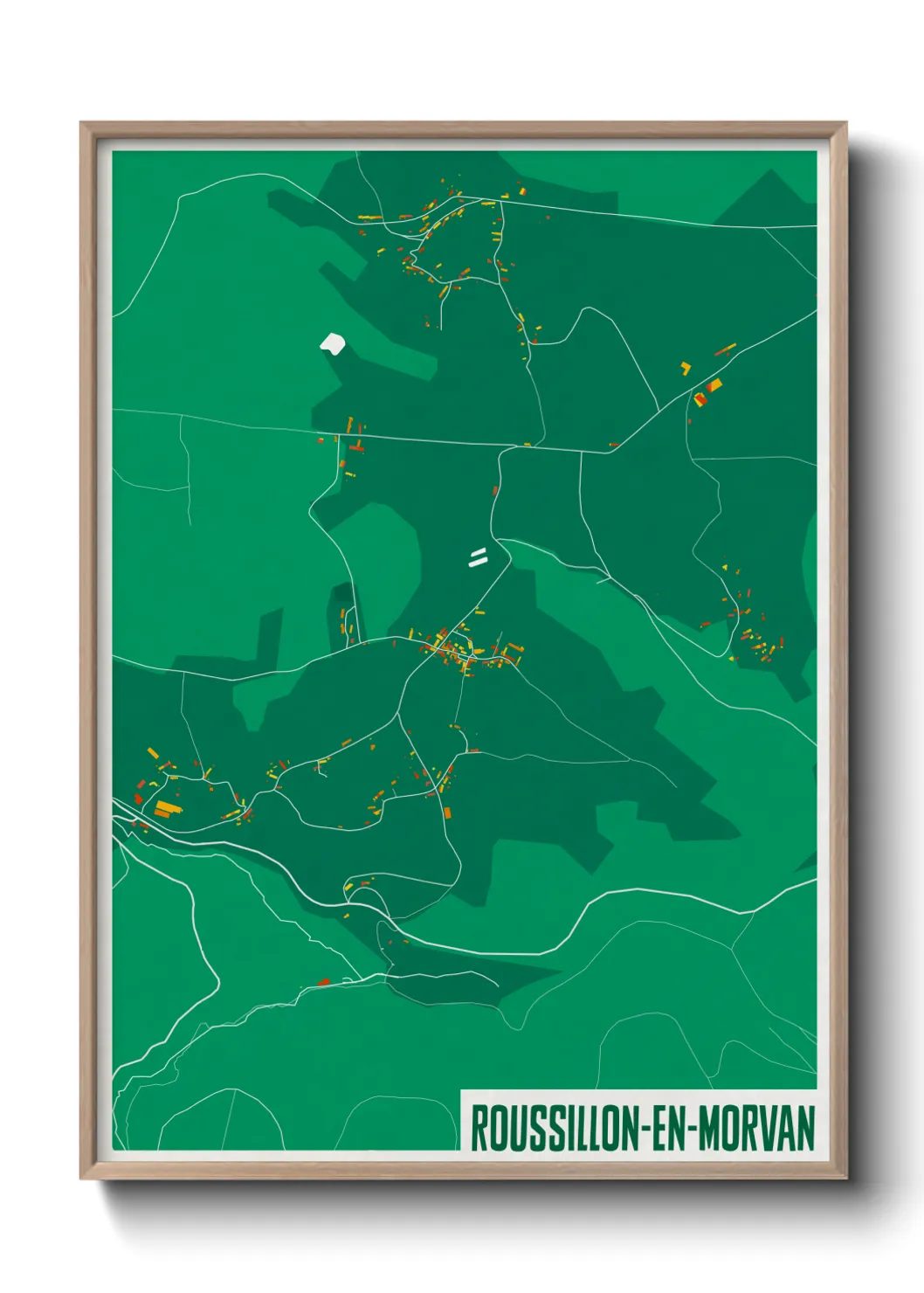 Une affiche de carte sur Roussillon-en-Morvan