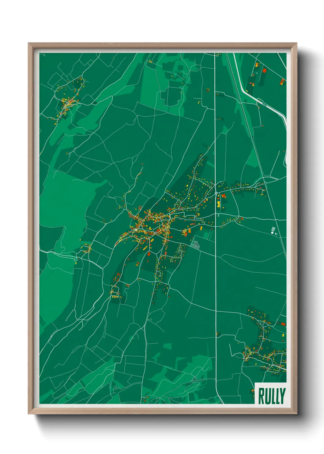 Une affiche de carte sur Rully