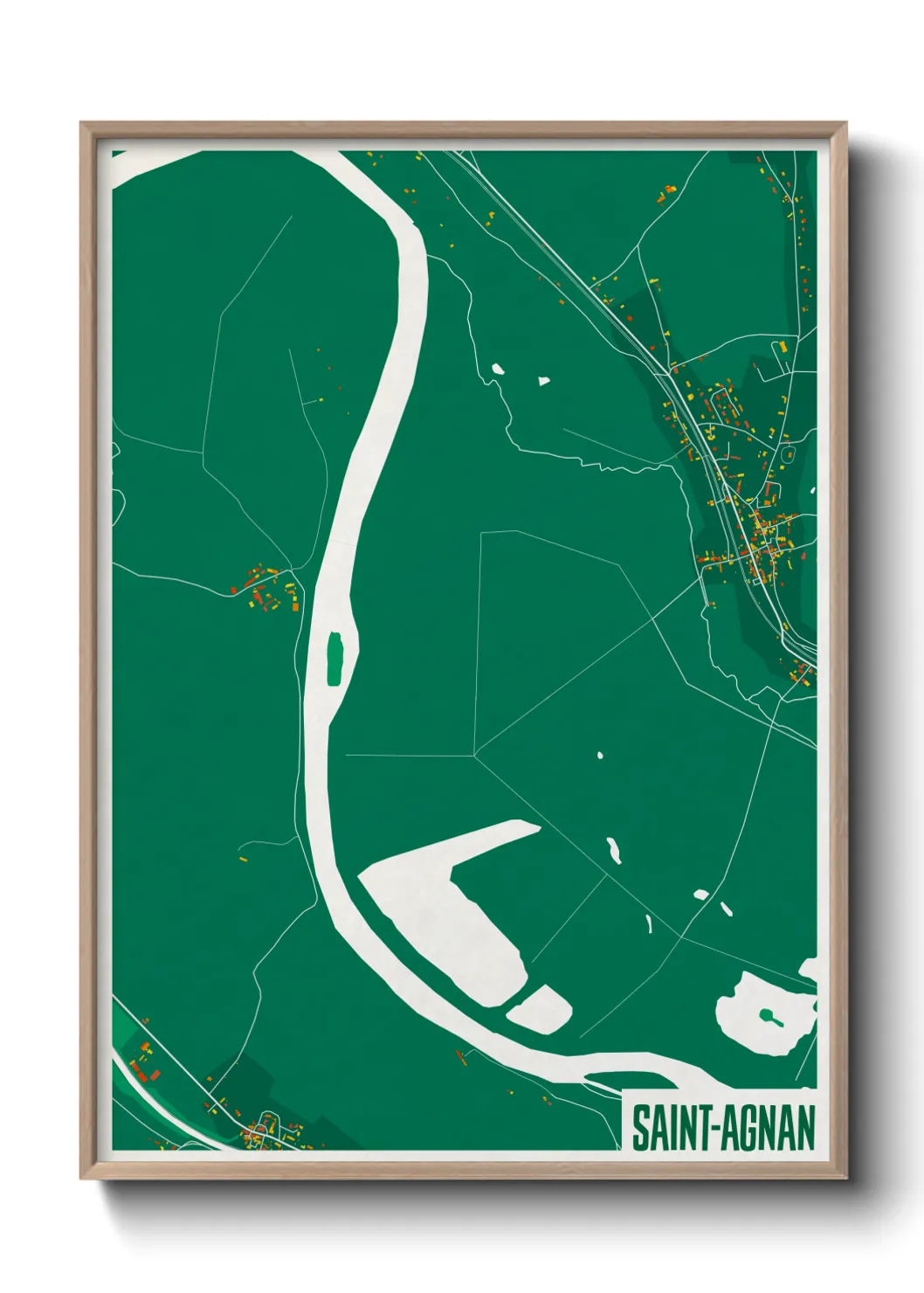 Une affiche de carte sur Saint-Agnan