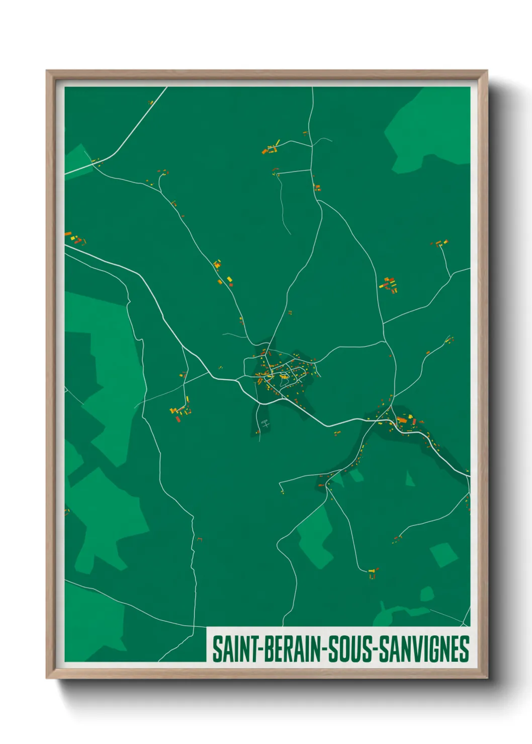 Une affiche de carte sur Saint-Berain-sous-Sanvignes