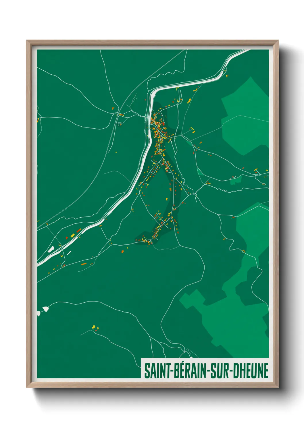 Une affiche de carte sur Saint-Bérain-sur-Dheune