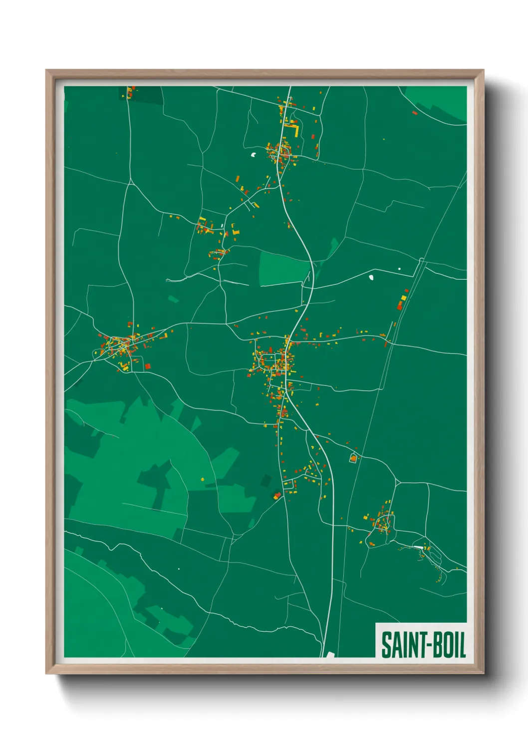 Une affiche de carte sur Saint-Boil
