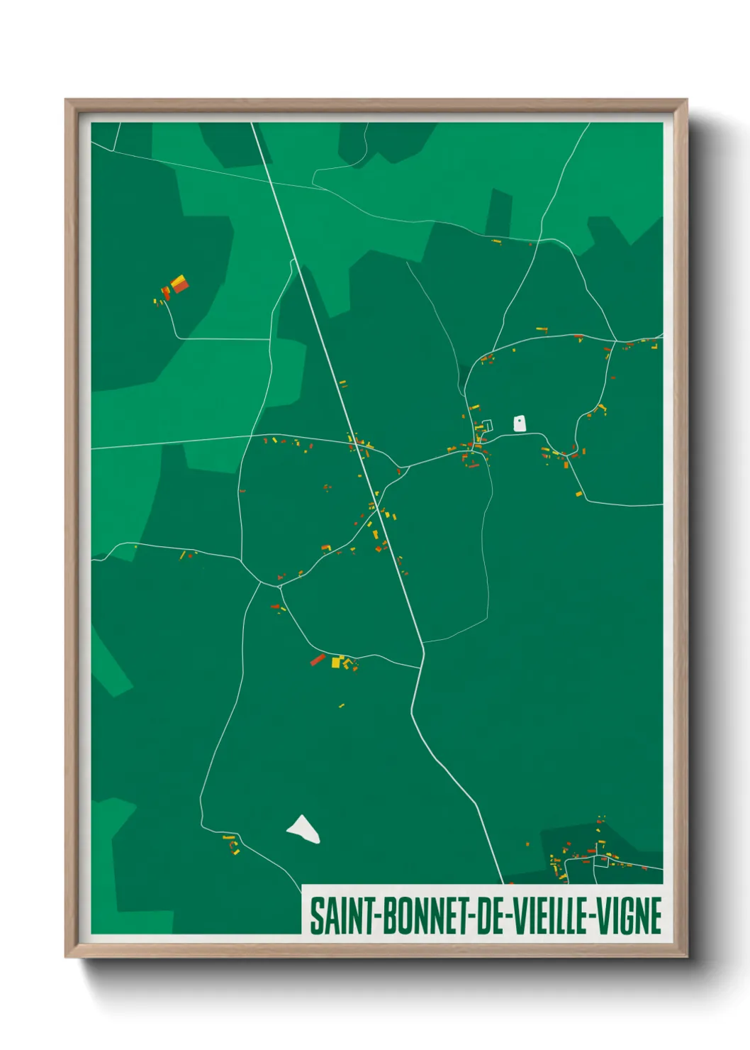 Une affiche de carte sur Saint-Bonnet-de-Vieille-Vigne