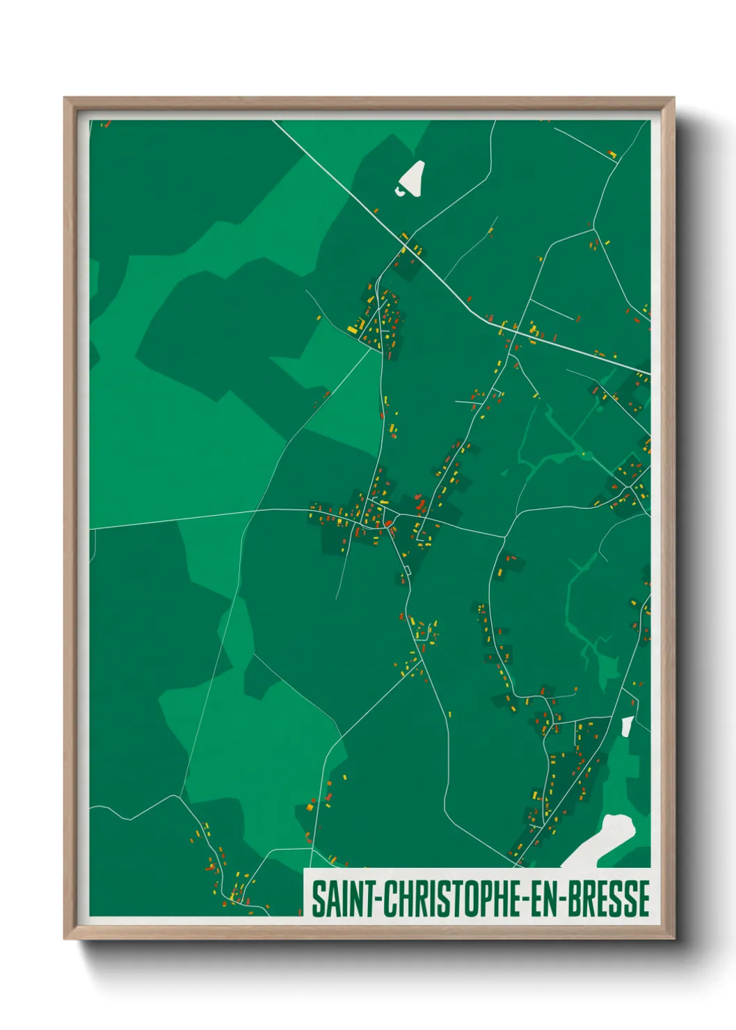 Une affiche de carte sur Saint-Christophe-en-Bresse