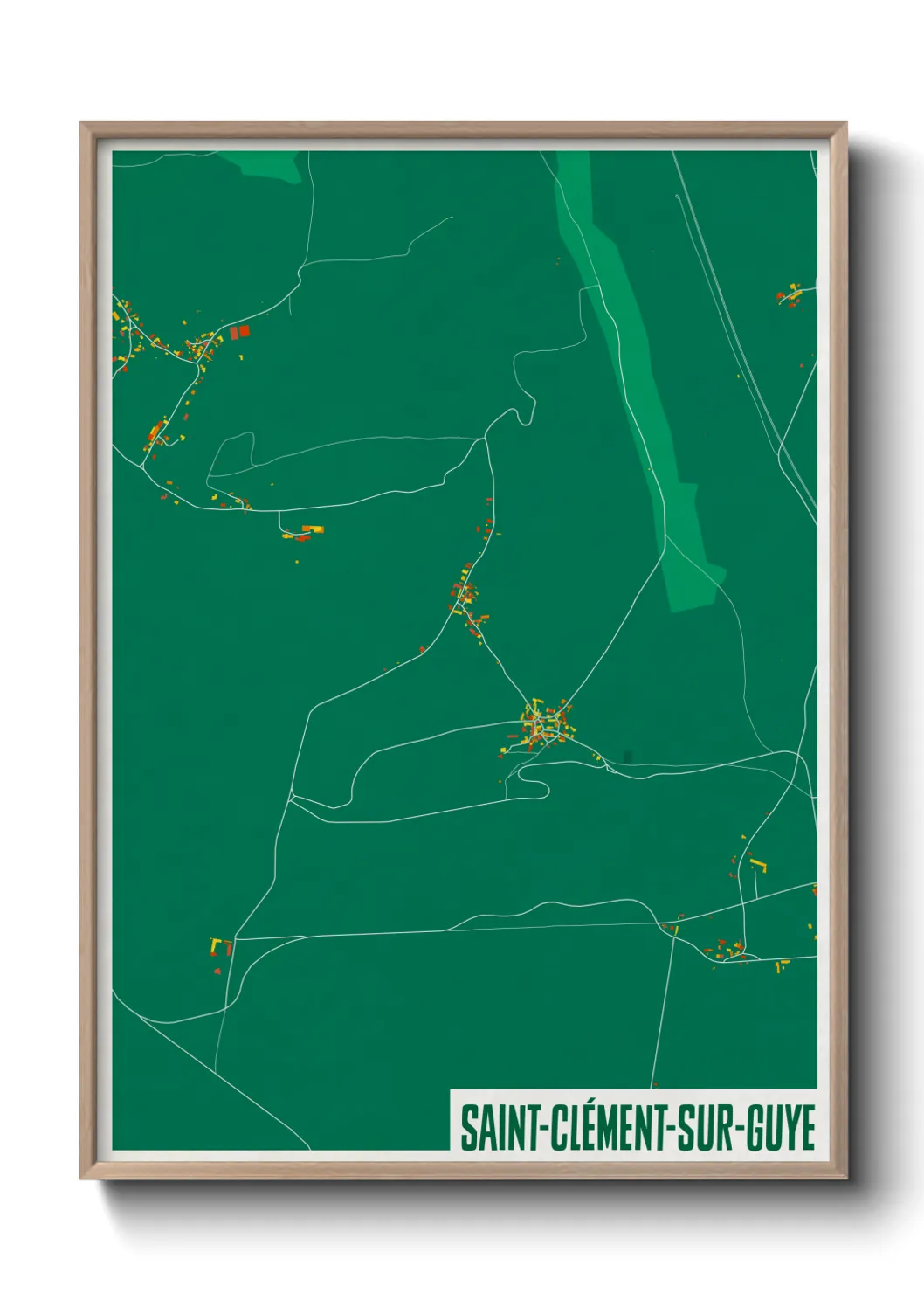 Une affiche de carte sur Saint-Clément-sur-Guye