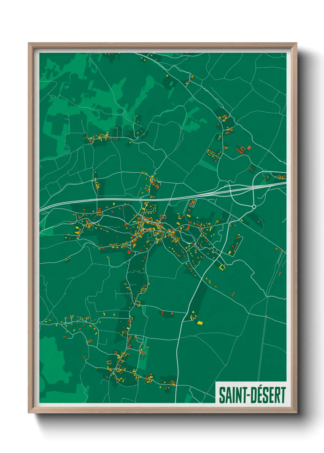 Une affiche de carte sur Saint-Désert