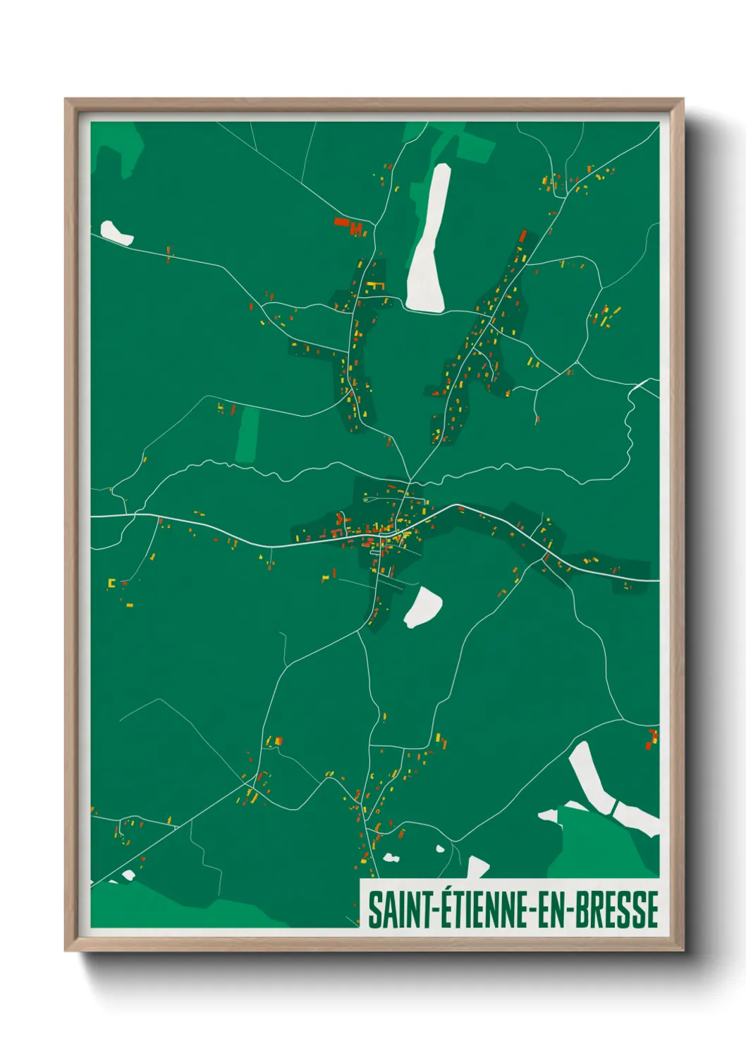 Une affiche de carte sur Saint-Étienne-en-Bresse