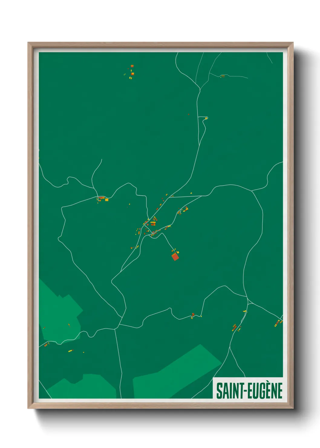 Une affiche de carte sur Saint-Eugène