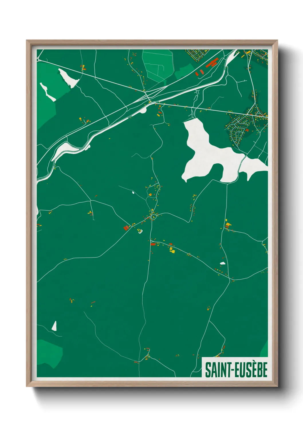 Une affiche de carte sur Saint-Eusèbe