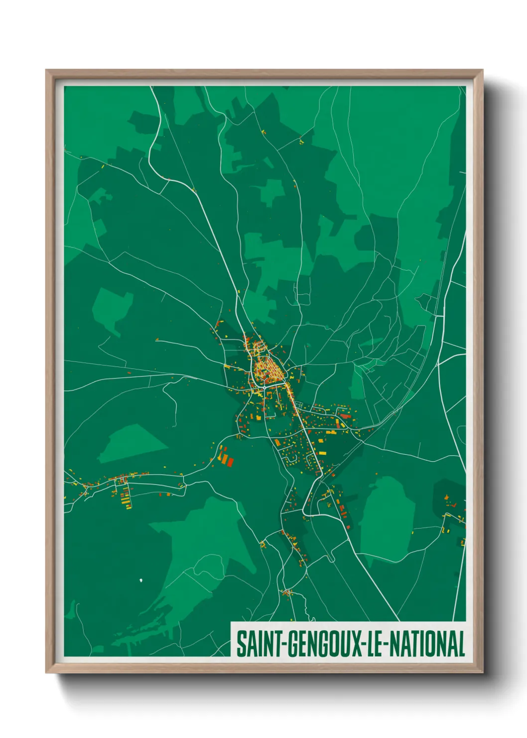 Une affiche de carte sur Saint-Gengoux-le-National