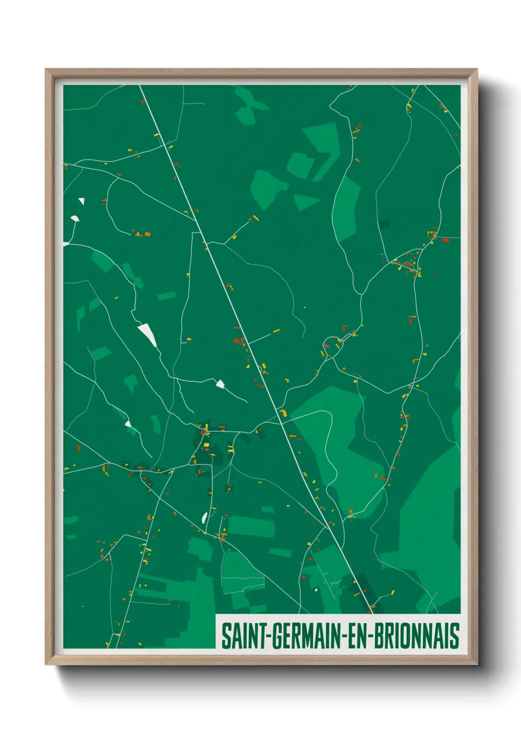 Une affiche de carte sur Saint-Germain-en-Brionnais
