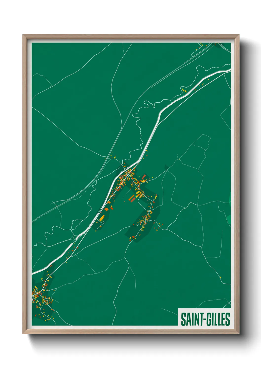 Une affiche de carte sur Saint-Gilles