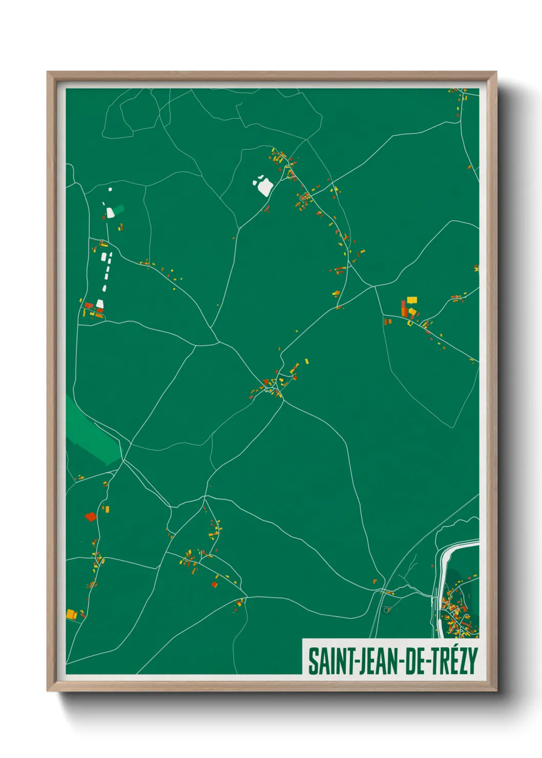 Une affiche de carte sur Saint-Jean-de-Trézy