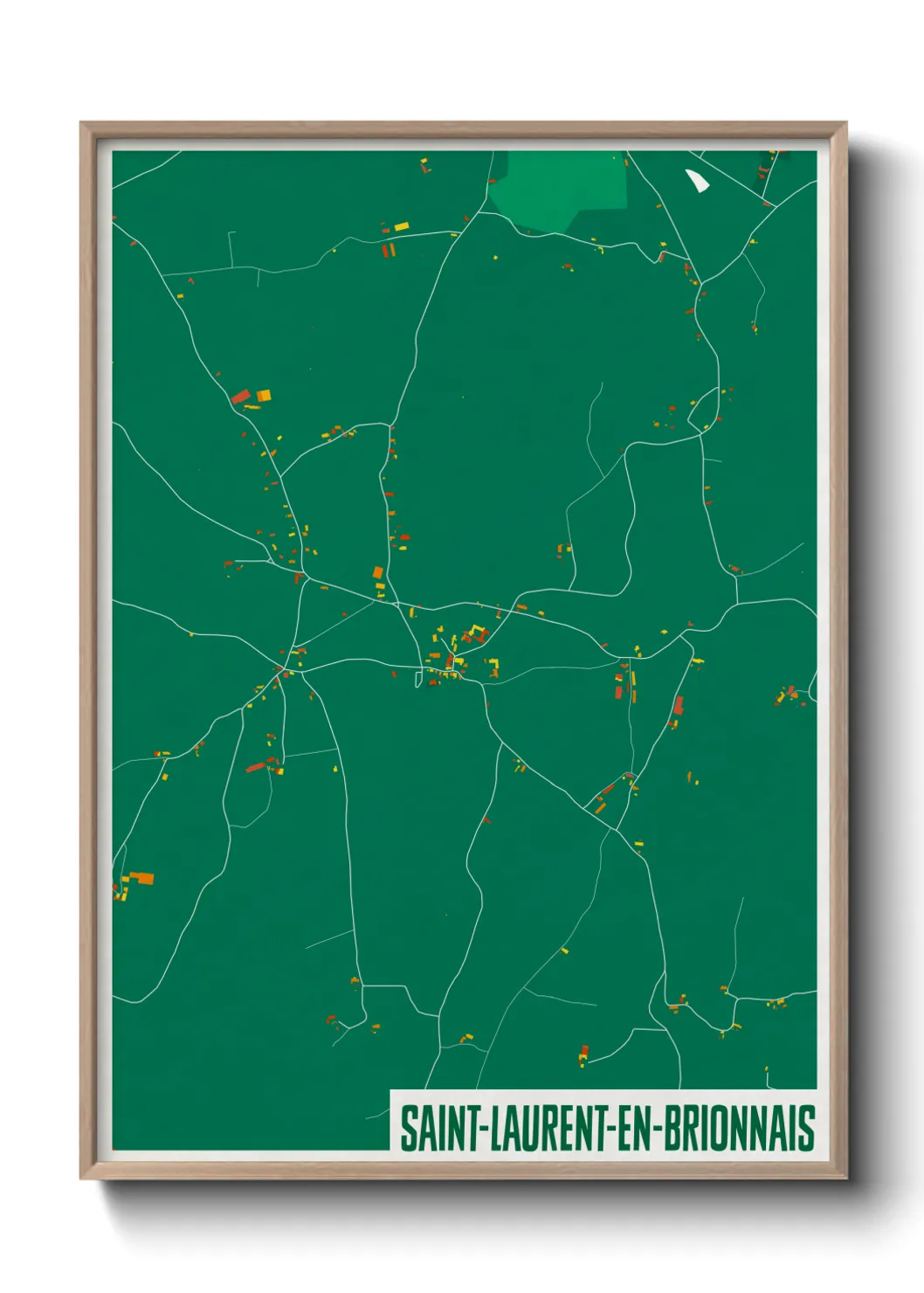 Une affiche de carte sur Saint-Laurent-en-Brionnais