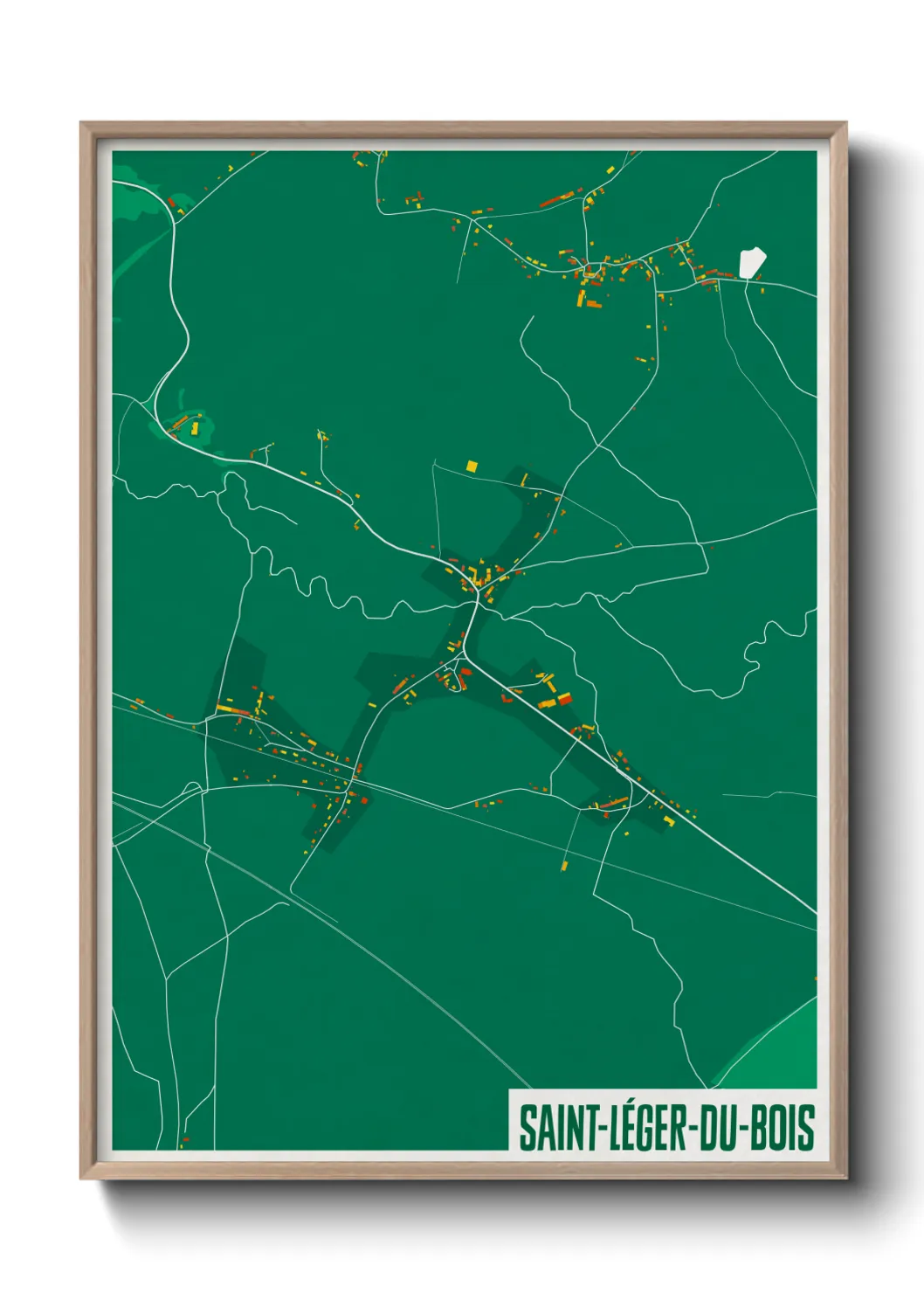 Une affiche de carte sur Saint-Léger-du-Bois