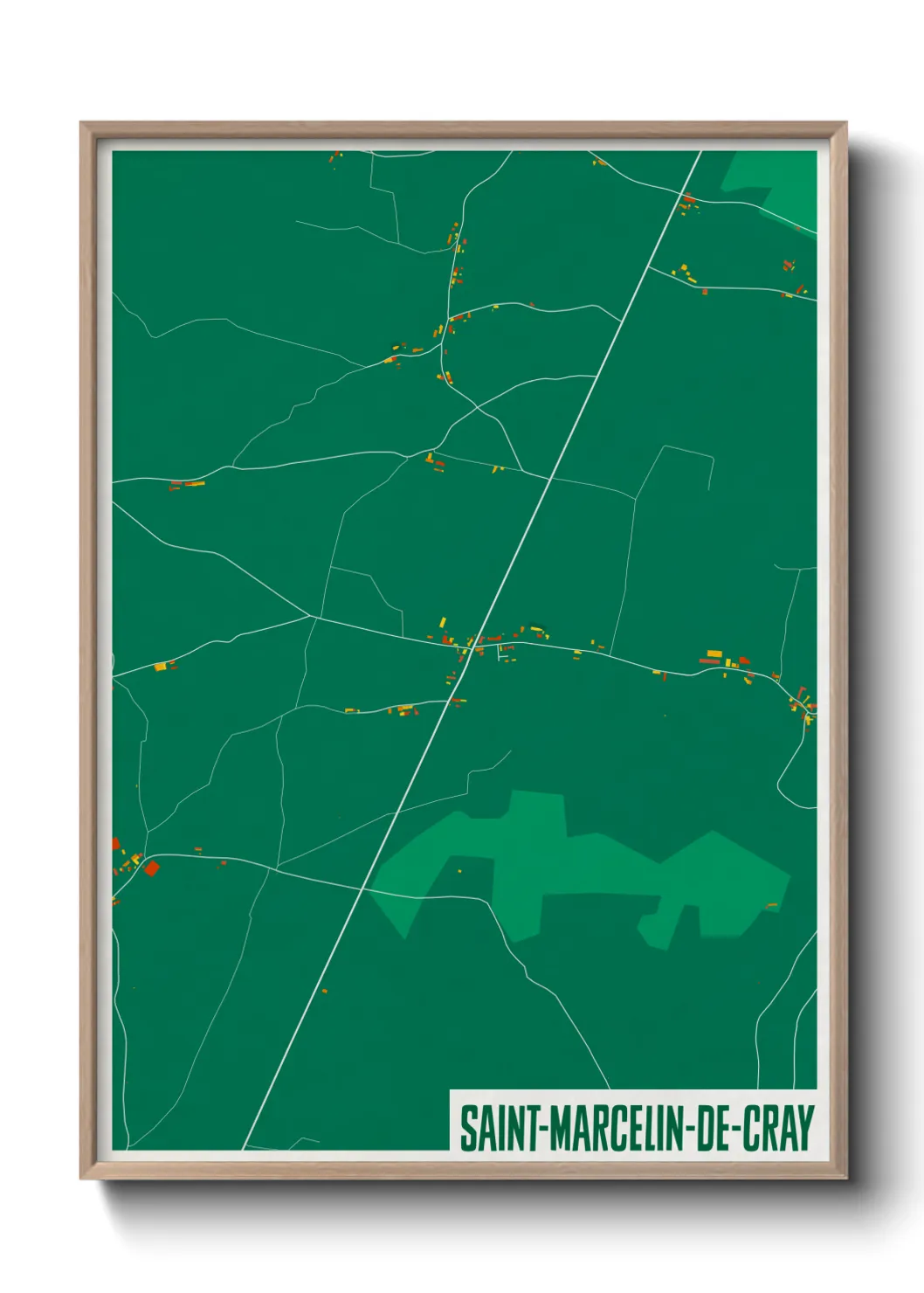 Une affiche de carte sur Saint-Marcelin-de-Cray