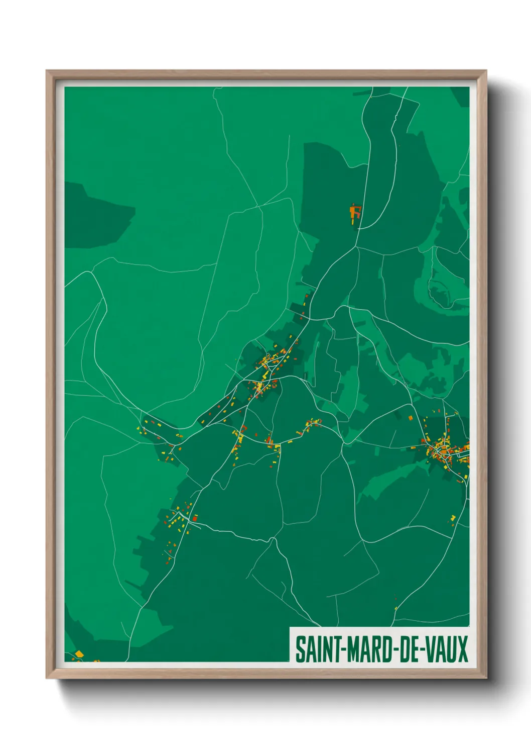 Une affiche de carte sur Saint-Mard-de-Vaux