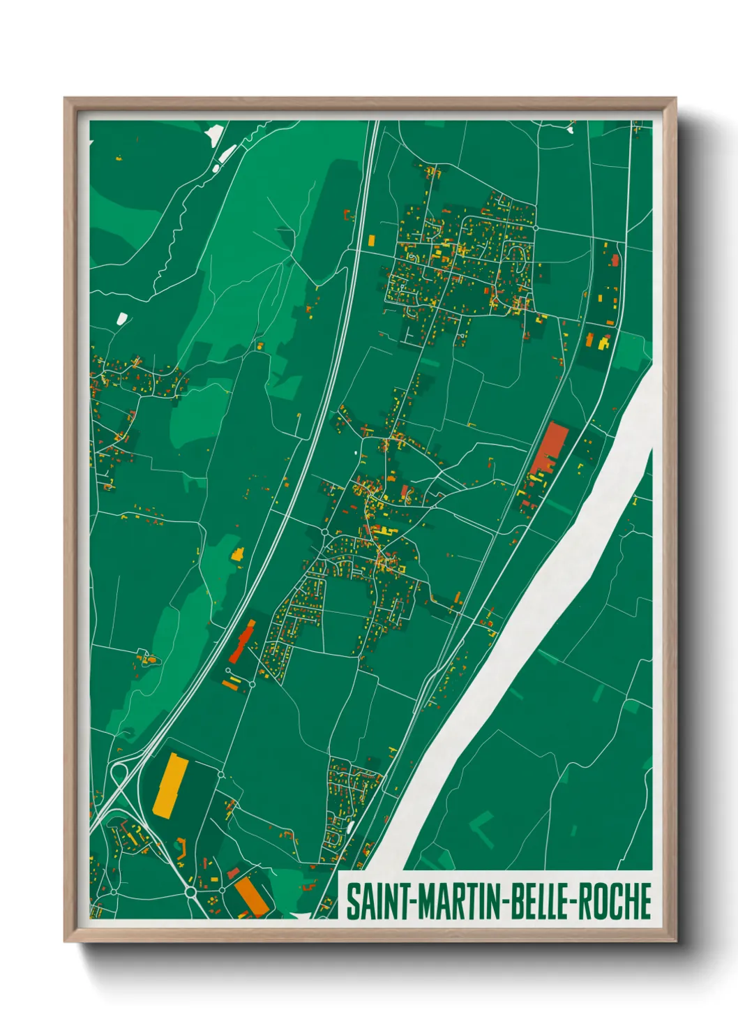 Une affiche de carte sur Saint-Martin-Belle-Roche