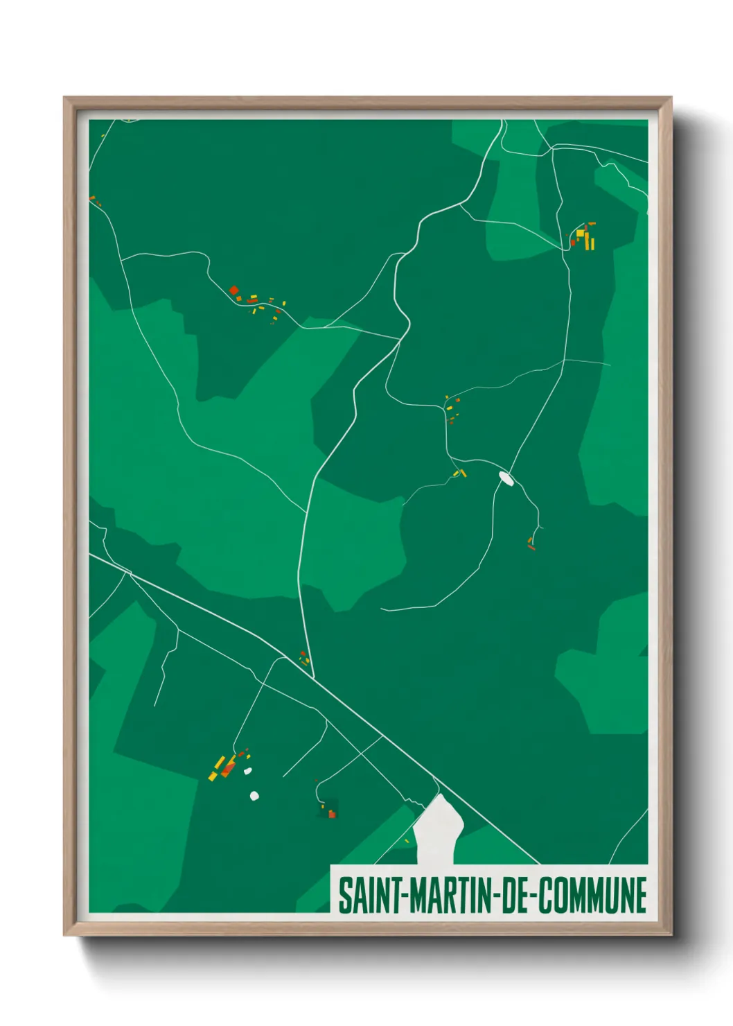 Une affiche de carte sur Saint-Martin-de-Commune