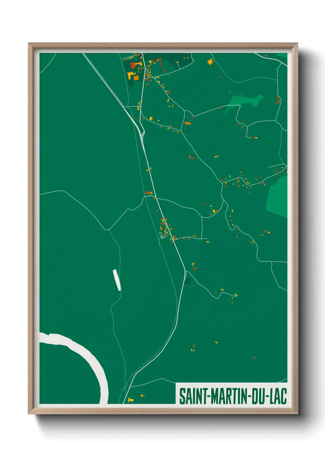 Une affiche de carte sur Saint-Martin-du-Lac