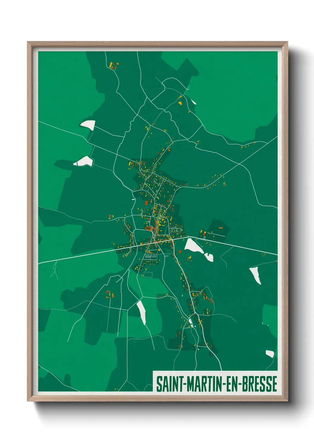 Une affiche de carte sur Saint-Martin-en-Bresse