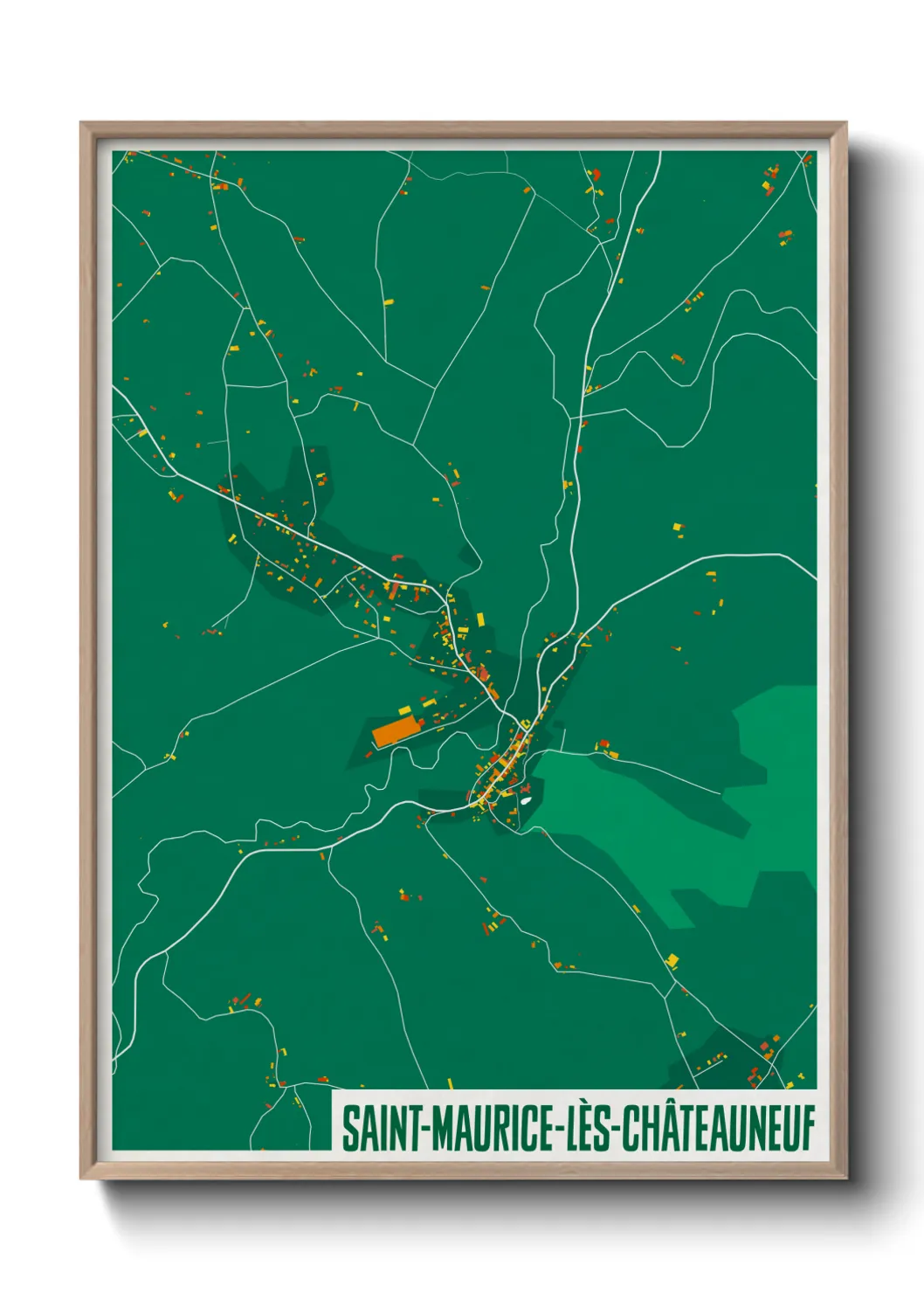 Une affiche de carte sur Saint-Maurice-lès-Châteauneuf