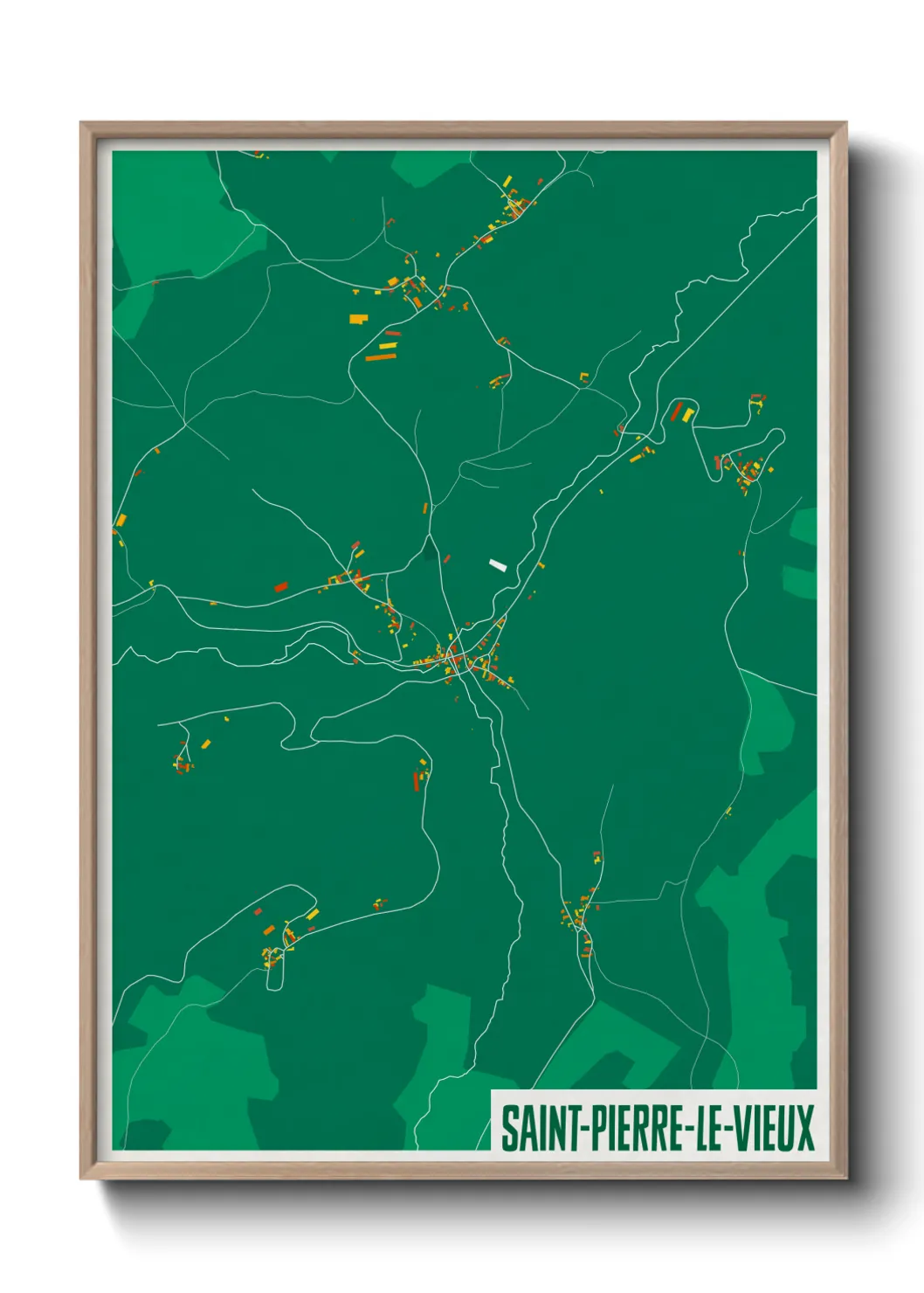 Une affiche de carte sur Saint-Pierre-le-Vieux