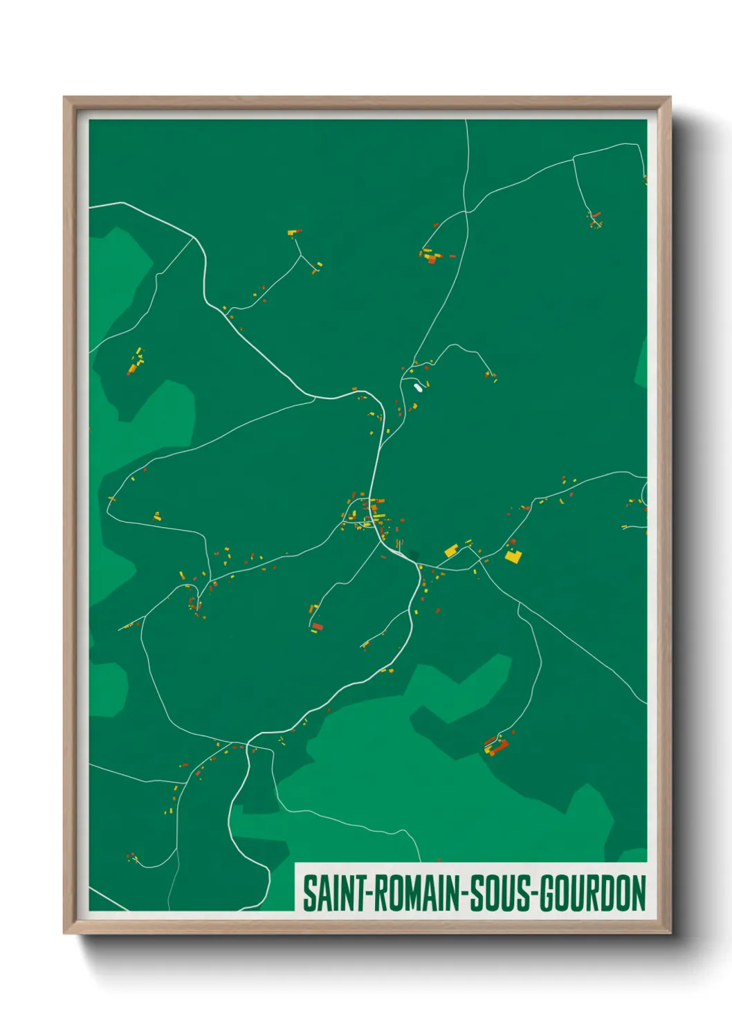 Une affiche de carte sur Saint-Romain-sous-Gourdon