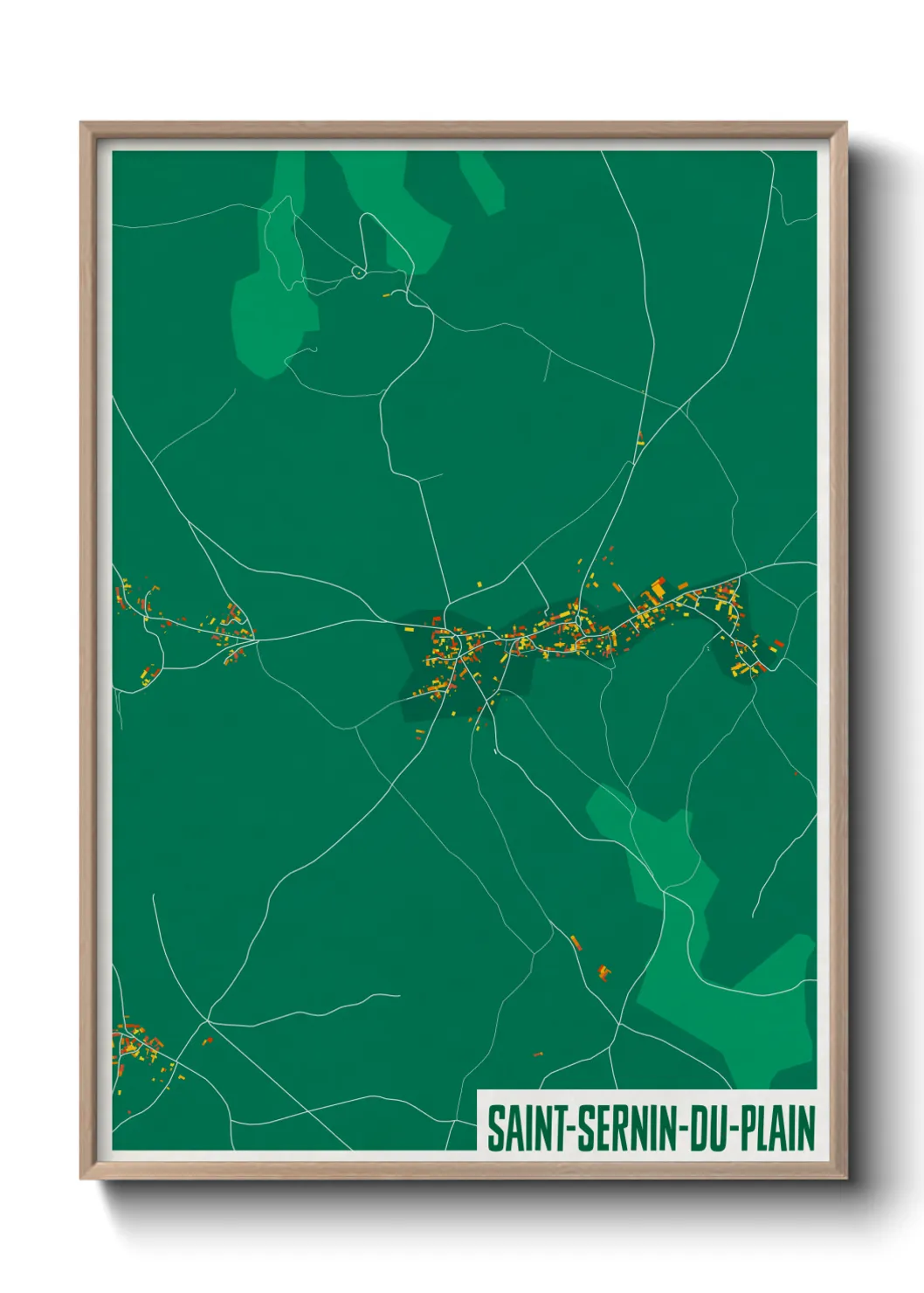 Une affiche de carte sur Saint-Sernin-du-Plain