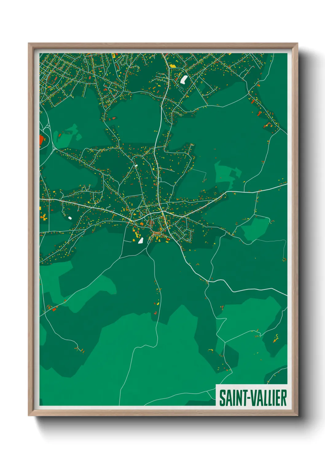Une affiche de carte sur Saint-Vallier