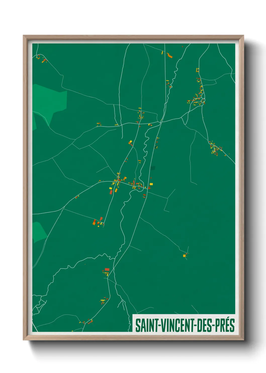Une affiche de carte sur Saint-Vincent-des-Prés