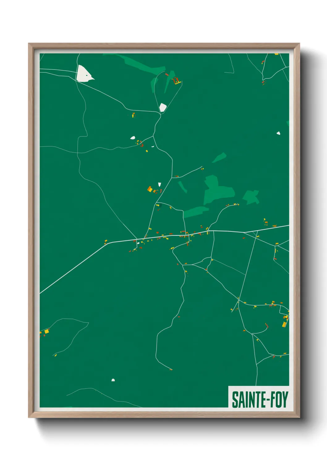 Une affiche de carte sur Sainte-Foy