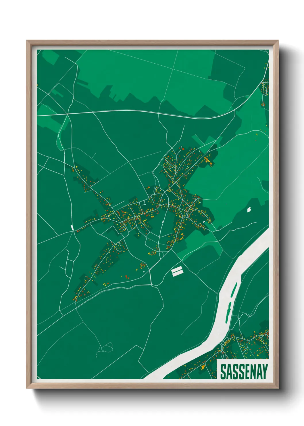 Une affiche de carte sur Sassenay